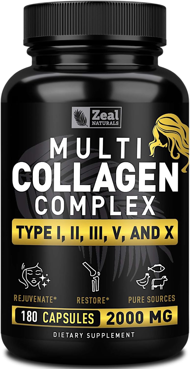 180-capsules-of-zeal-naturals-multi-collagen-peptides-pills---grass-fed-blend-for-hair-skin-nails-joints---type-i-ii-iii-v-x---womens-collagen-supplement-1