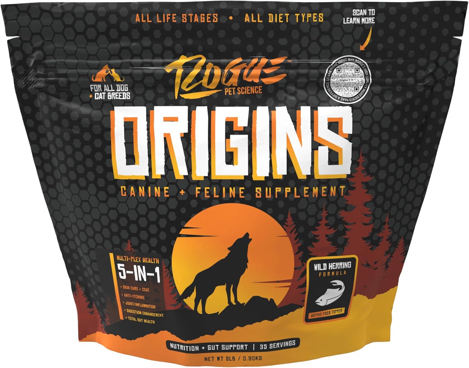 rogue-pet-science-origins-dog-supplement---5-in-1-powdered-topper-with-omega-3-fish-oil---promotes-healthy-skin-coat-digestion---reduces-itching-joint-inflammation---2-lbs-1