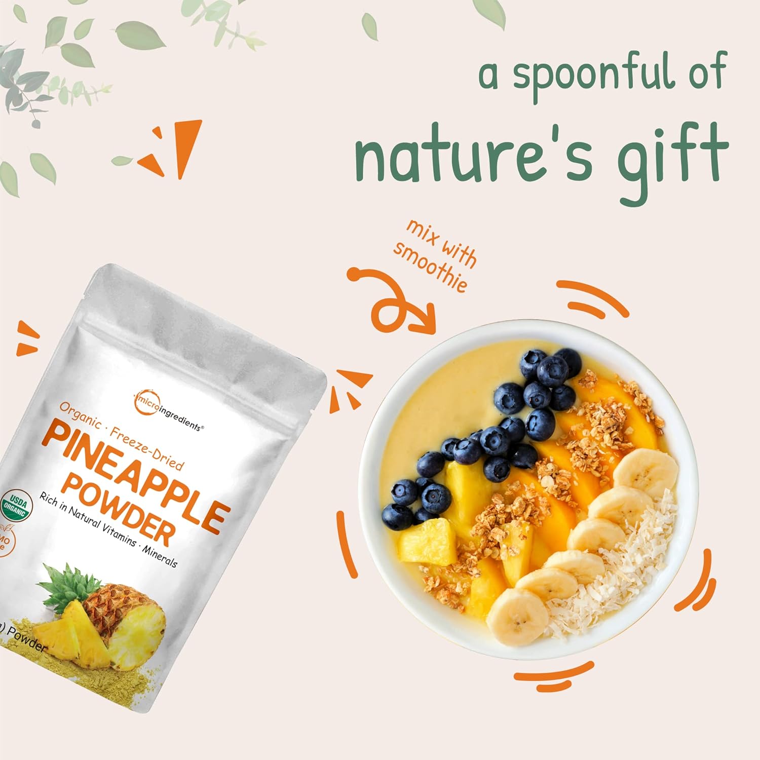 organic-freeze-dried-pineapple-powder-8oz---100-natural-no-additives---great-for-smoothies-drinks---non-gmo-vegan---micro-ingredients-6