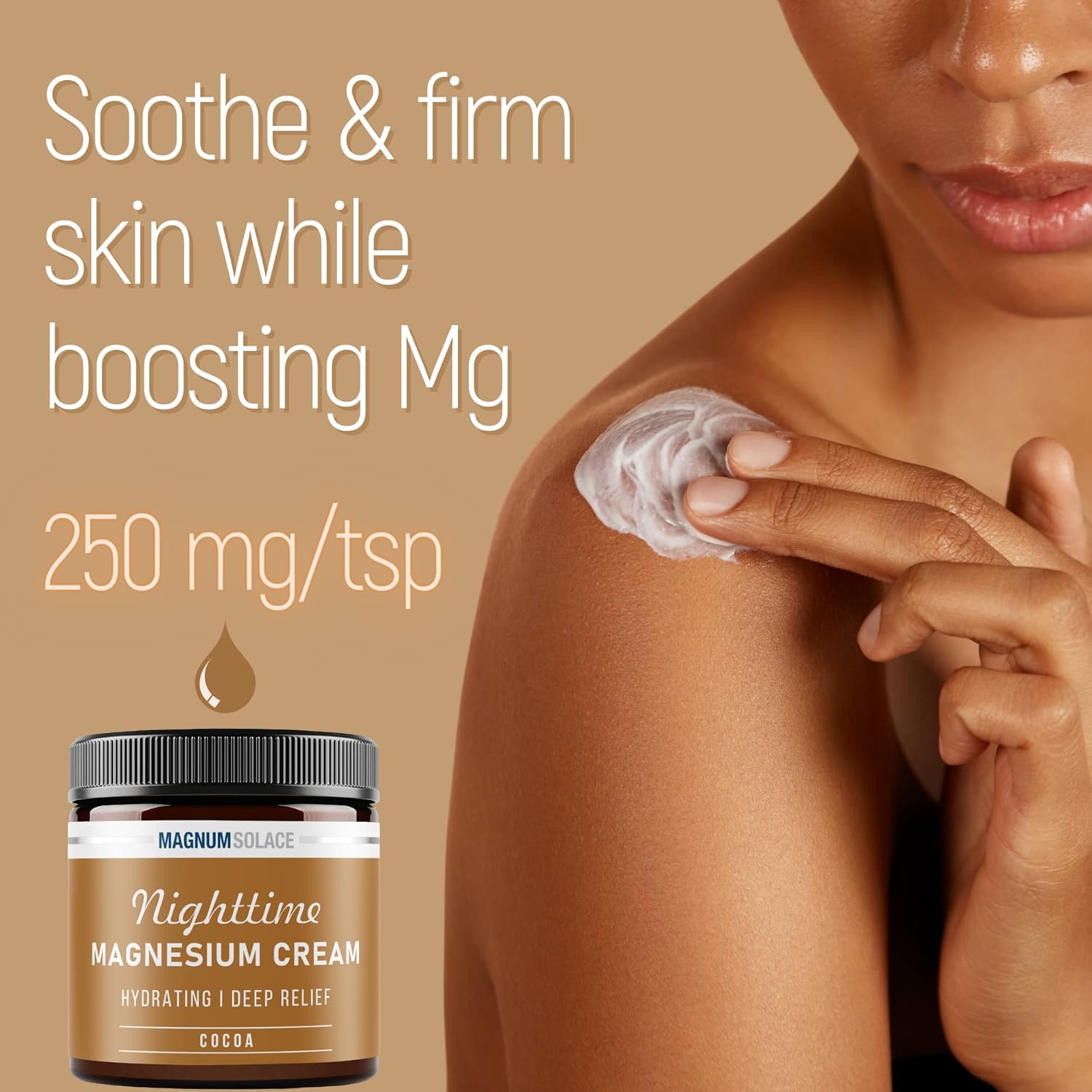 Bundle of Magnum Solace Cocoa Magnesium Cream and Unscented Magnesium Cream - Natural Relief for Muscle Pain and Stress - 2 Pack - Espot.com.au