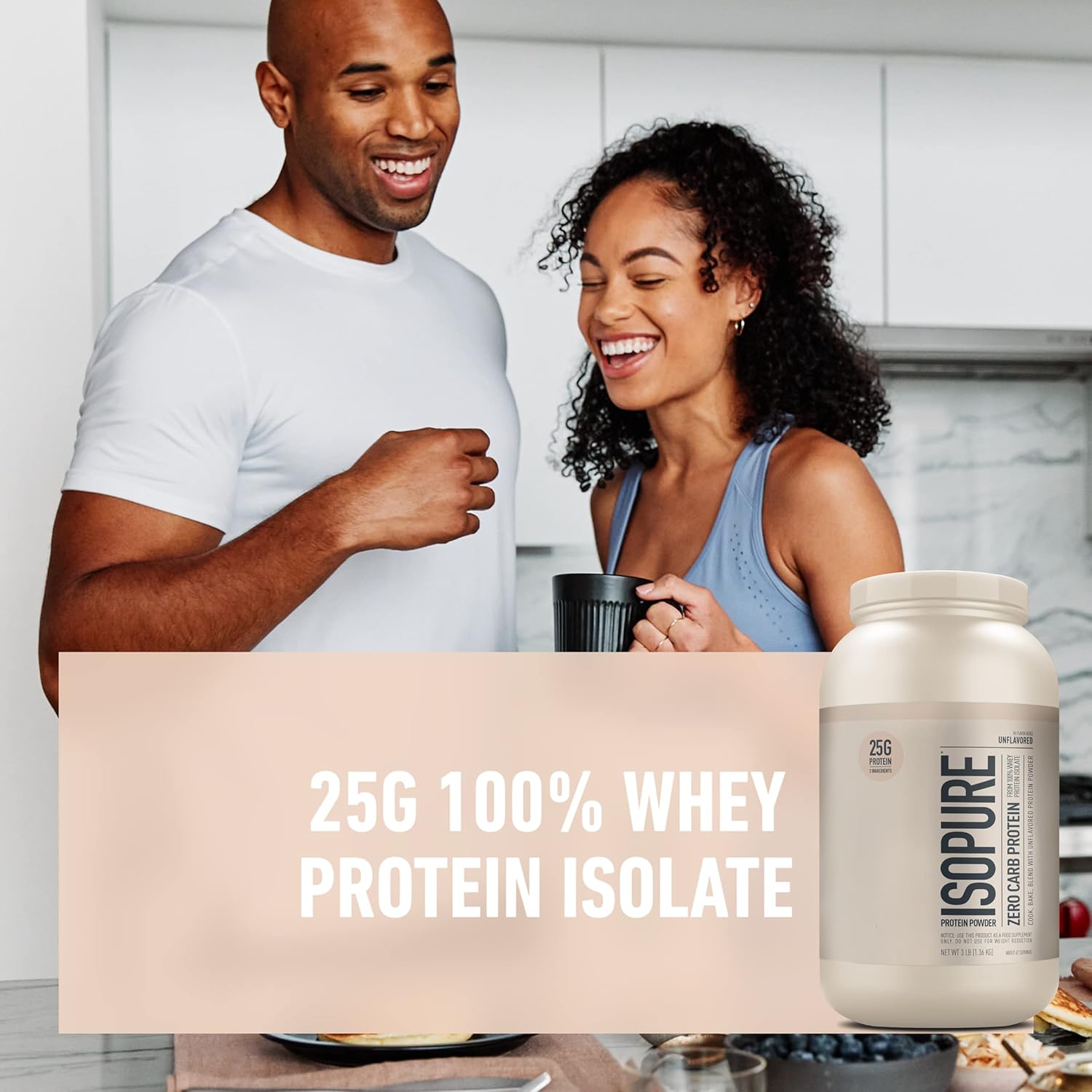 Isopure Unflavored Whey Protein Isolate and Creatine Monohydrate Bundle - 47 Servings of Protein, 100 Servings of Creatine - Espot.com.au