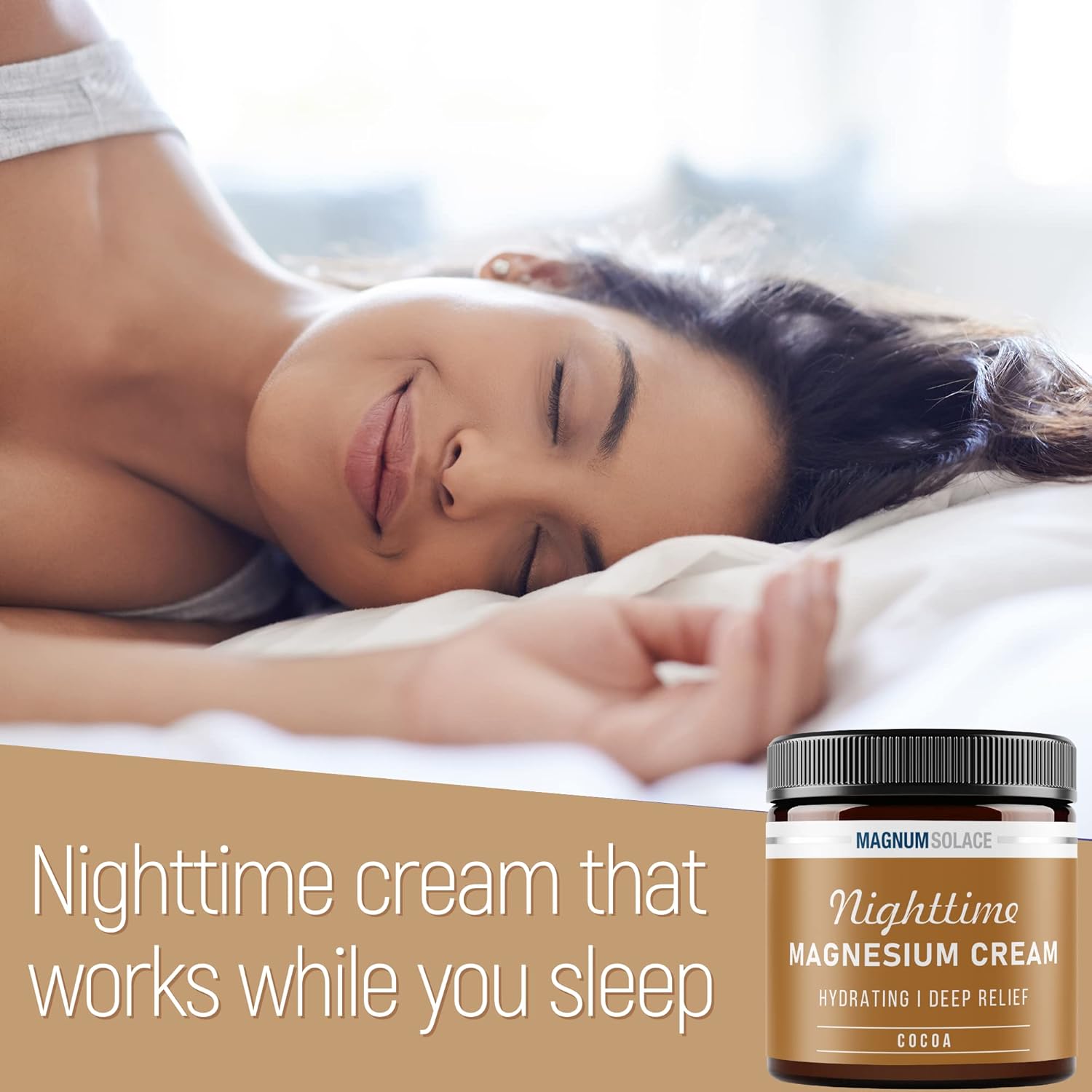 Bundle of Magnum Solace Cocoa Magnesium Cream and Unscented Magnesium Cream - Natural Relief for Muscle Pain and Stress - 2 Pack - Espot.com.au