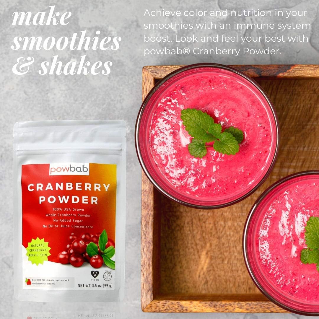 Organic USA Grown Cranberry Powder Supplement for Women's Urinary Tract Health - Unsweetened, No Added Sugar, Pure Fruit, Non-Freeze Dried (3.5 Oz) - Espot.com.au