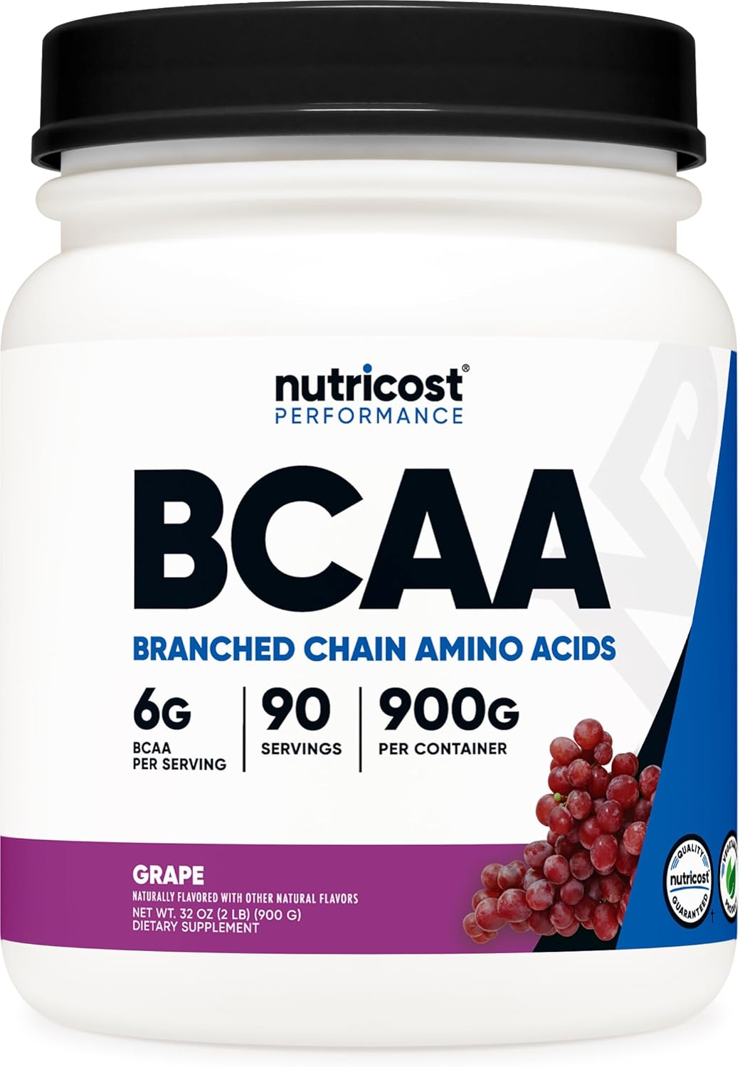 Nutricost Grape BCAA Powder - 90 Servings, 2:1:1 Ratio, Vegetarian, Non-GMO - Espot.com.au