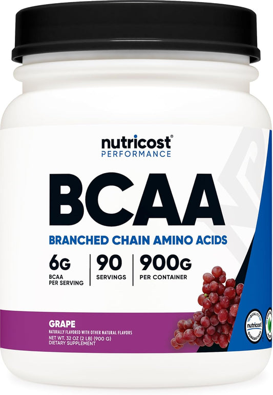 Nutricost Grape BCAA Powder - 90 Servings, 2:1:1 Ratio, Vegetarian, Non-GMO - Espot.com.au