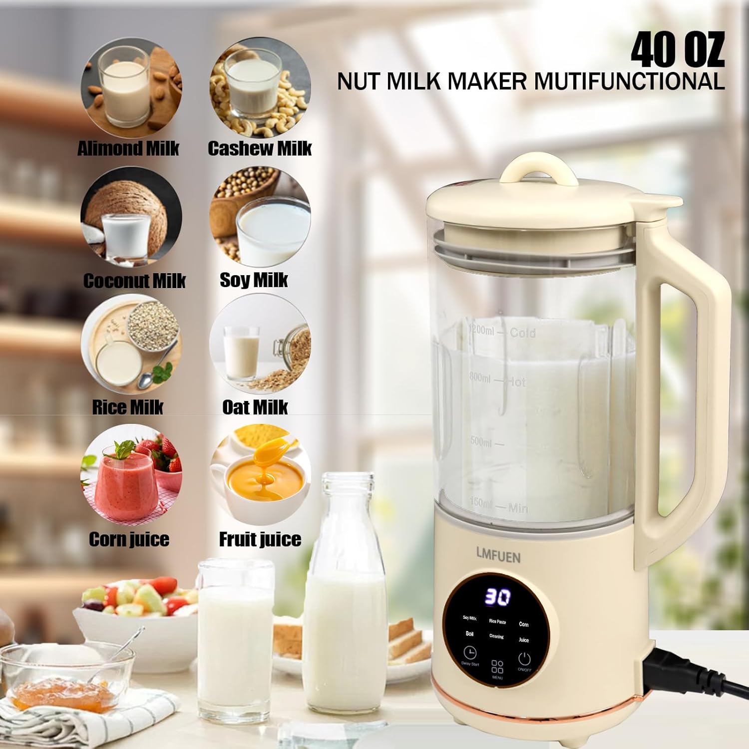lmfuen-automatic-nut-milk-maker---homemade-almond-oat-and-soy-milk-machine-with-delay-start-and-self-clean---40oz-plant-based-milk-maker-white-2