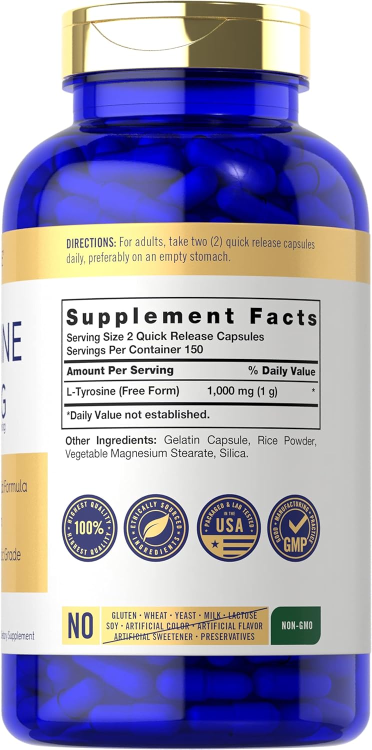 1000mg-l-tyrosine-capsules---300-count---therapeutic-grade-supplement-for-men-and-women---non-gmo-gluten-free---carlyle-2