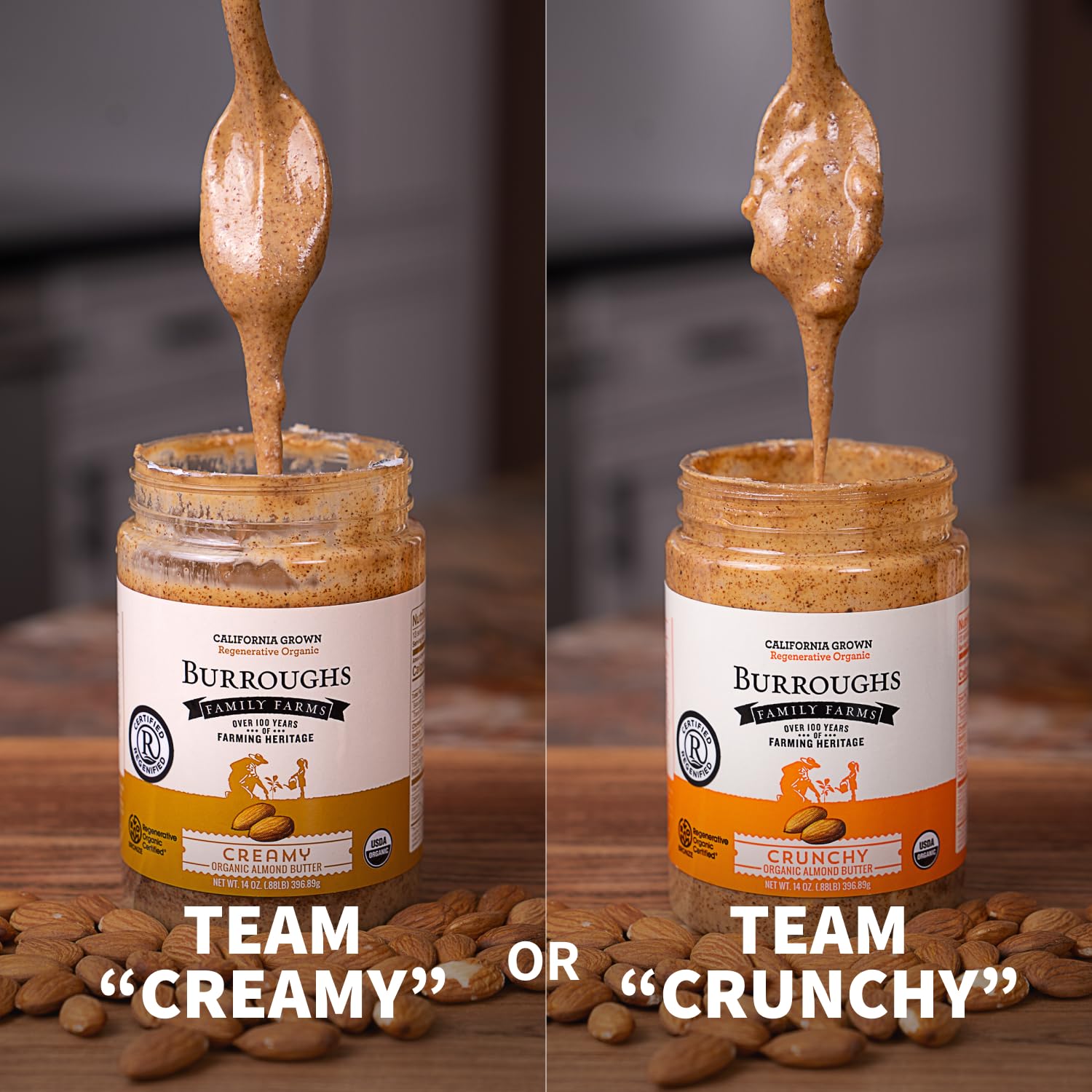 organic-creamy-almond-butter-from-burroughs-family-farms---14-oz---regenerative-organic-certified---high-antioxidants-vitamin-b---gluten-free-non-gmo---vegan-paleo-keto-friendly-5