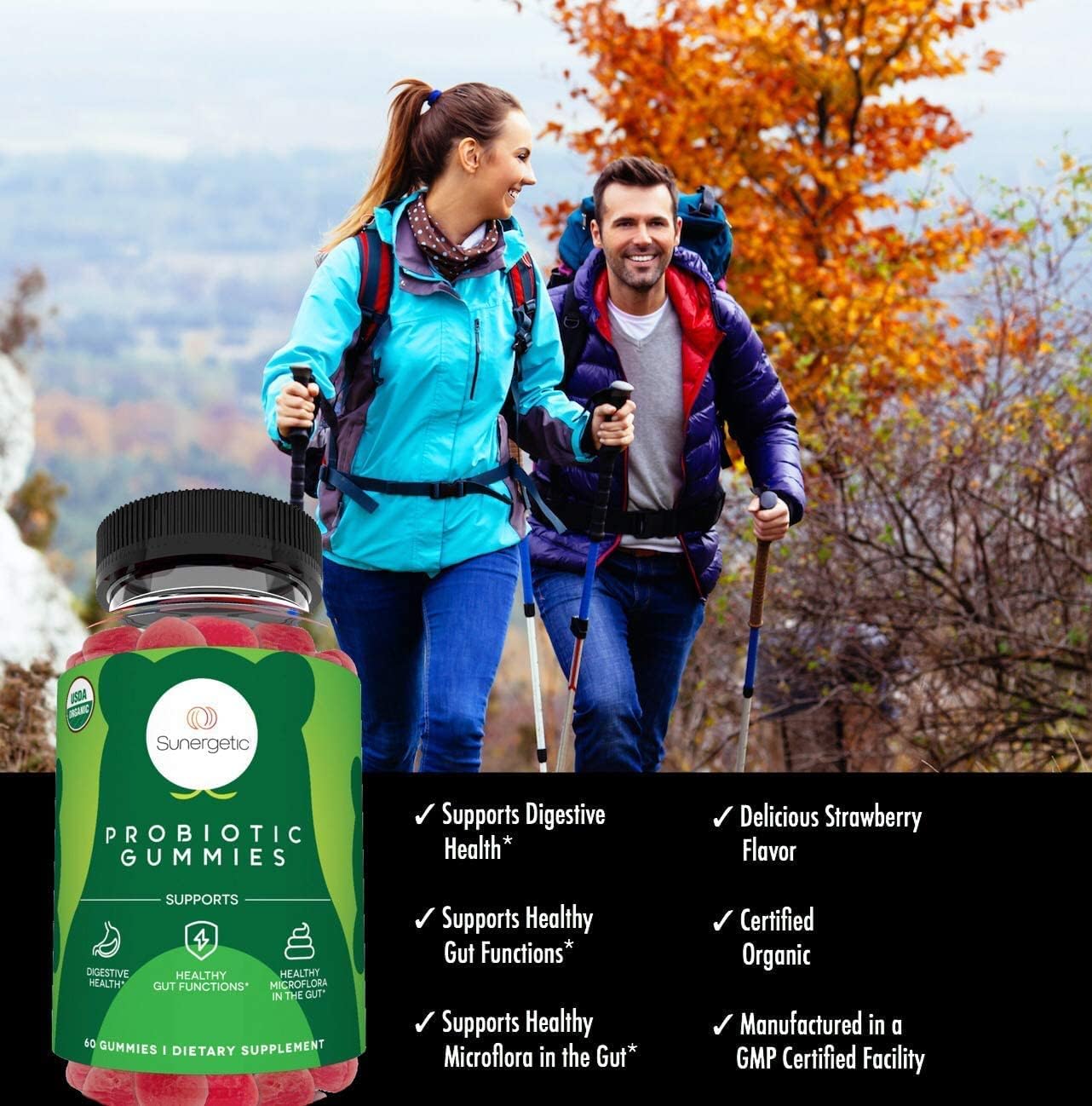 Vitamin D3 and Probiotic Gummies for Immune Health, Digestion, and Muscles - 60 ct Each for a Total of 120 Gummies - Espot.com.au