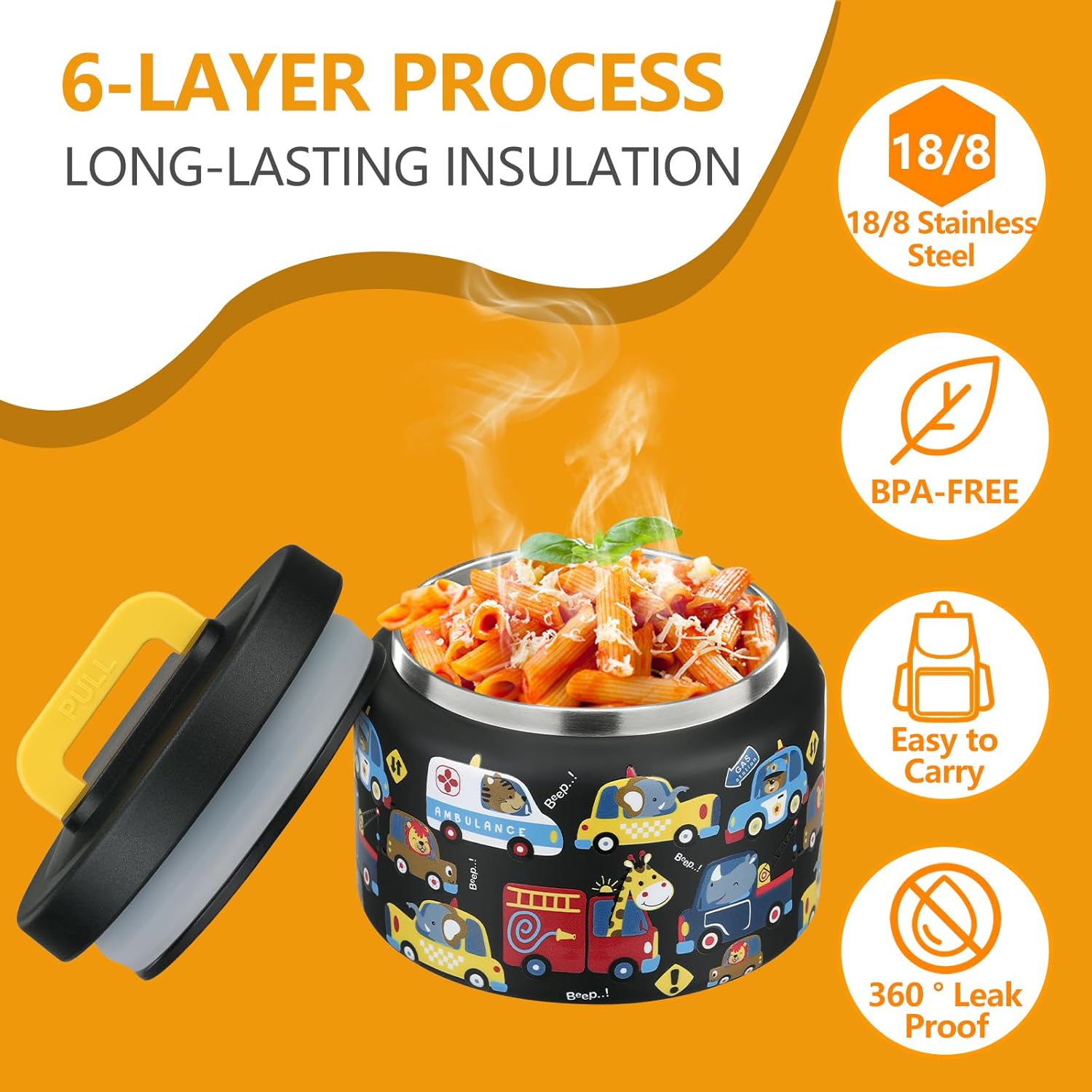 8oz-kids-thermo-stainless-steel-small-lunch-container-for-hotcold-food---easy-open-wide-mouth-thermos-for-preschool-travel---black-animal-truck-design-4