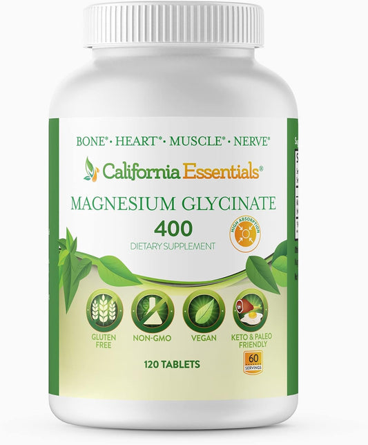 high-absorption-california-essentials-magnesium-glycinate-400---chelated-for-muscle-relief-bone-heart-support---vegan-non-gmo-gluten-free---120-tablets-60-servings-1