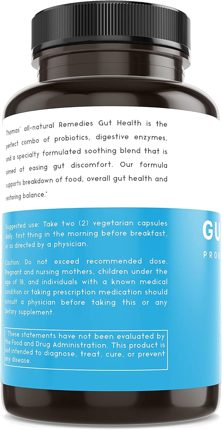 Thomas' Digestive Enzymes, Probiotics, Ginger, Papaya, Turmeric Supplement for Gut Health, Digestion, Bloating Relief - Espot.com.au