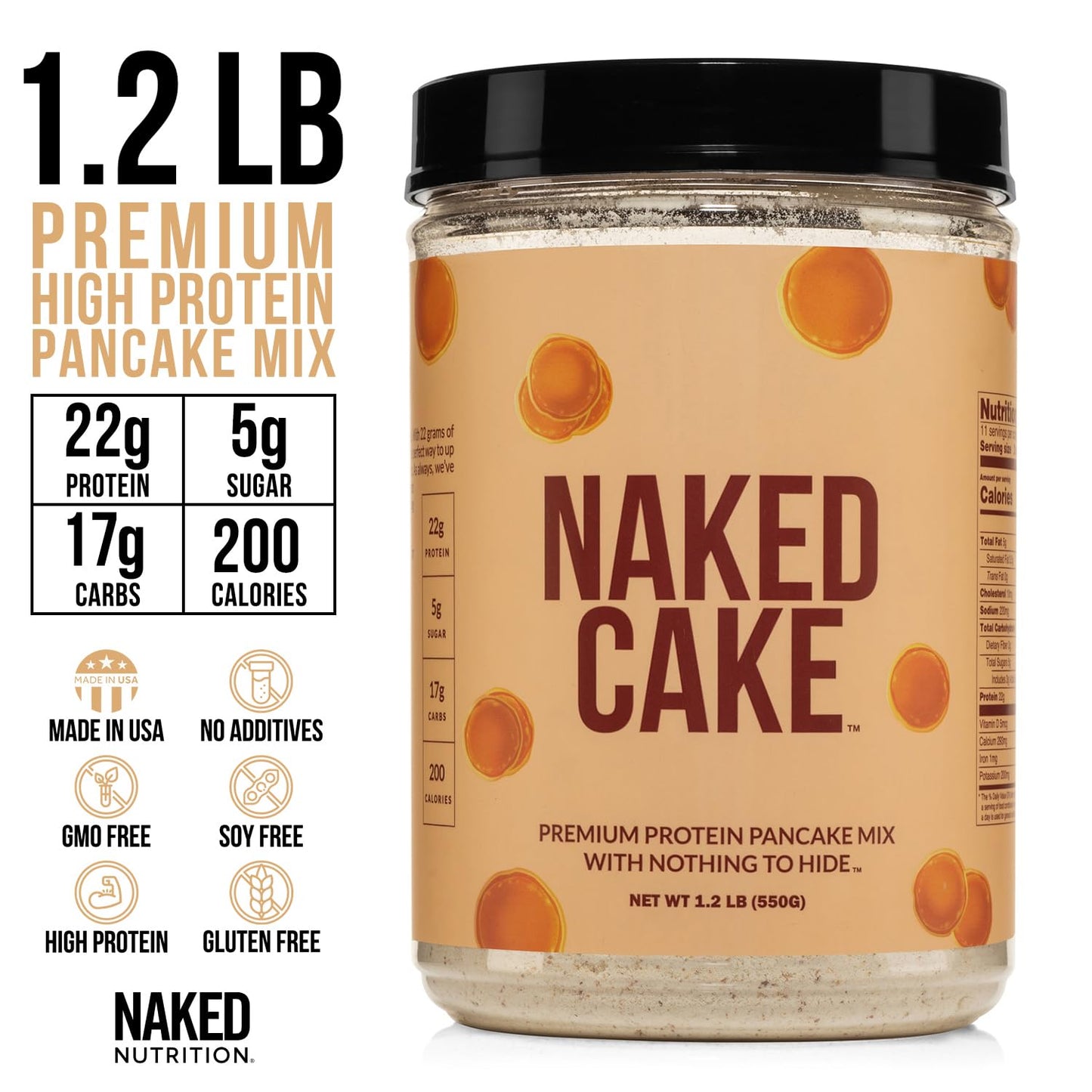 naked-nutrition-high-protein-pancake-waffle-mix---buttermilk-flavor-22g-protein-per-serving-gluten-free-non-gmo---12-lb-3