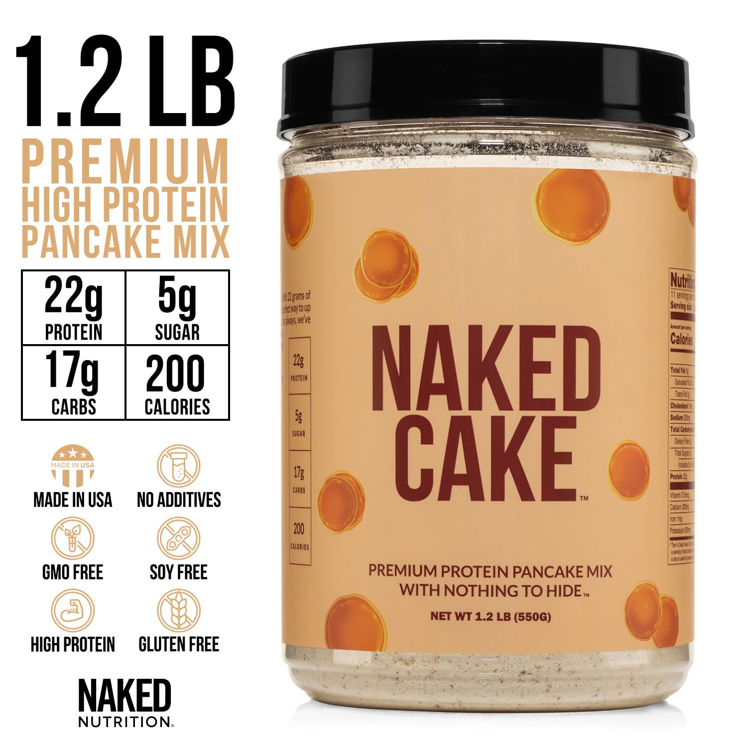 naked-nutrition-high-protein-pancake-waffle-mix---buttermilk-flavor-22g-protein-per-serving-gluten-free-non-gmo---12-lb-3