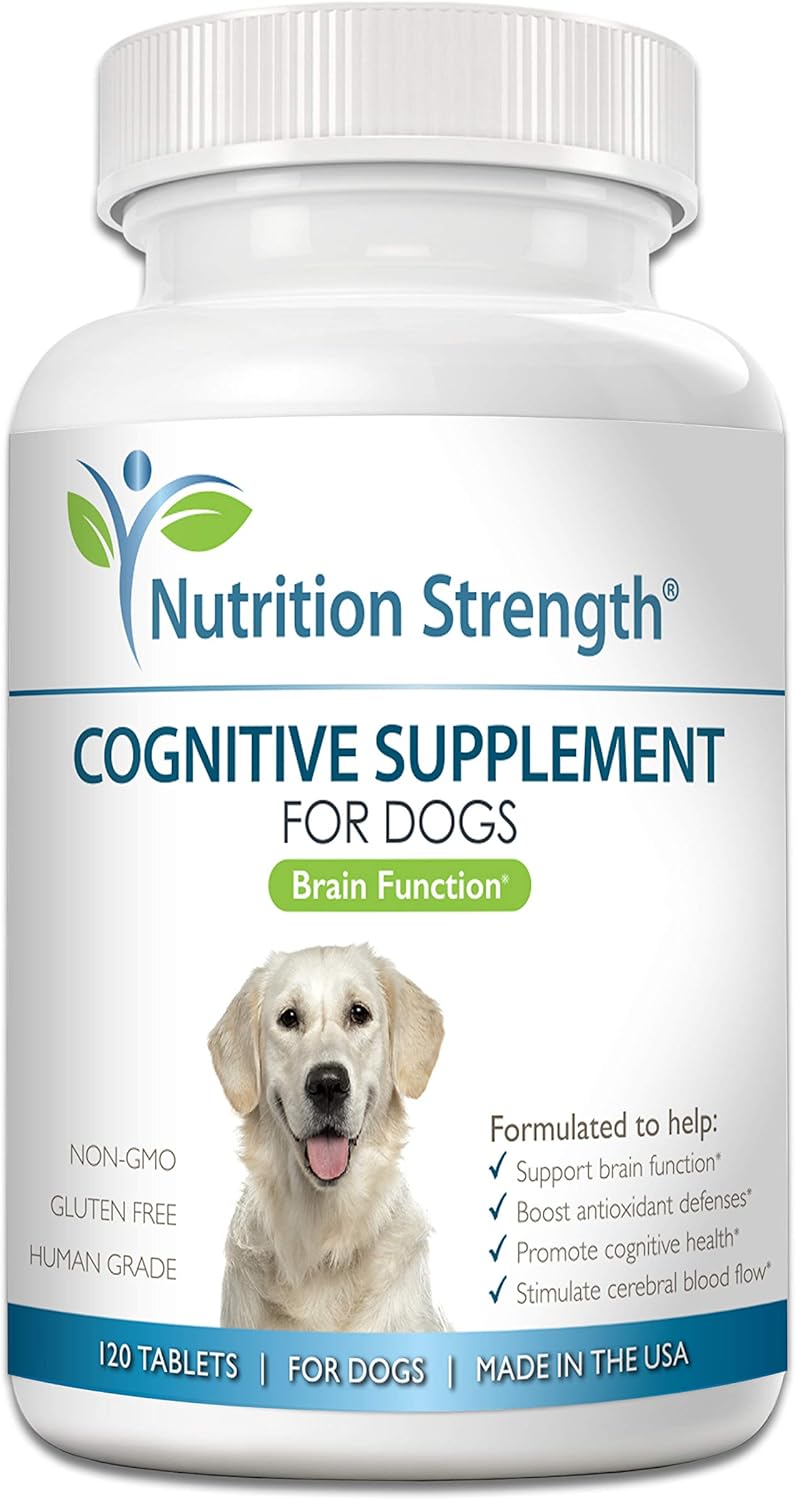 Dog Cognitive Support Supplement for Brain Health & Mental Wellness, 120 Chewable Tablets, Ideal for Aging Dogs with Cognitive Difficulties - Espot.com.au
