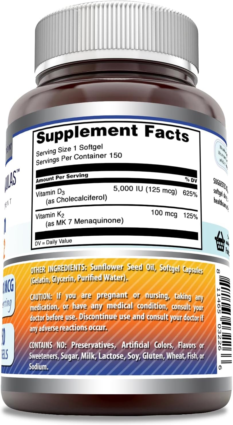 high-potency-vitamin-d3-5000-iu-with-vitamin-k2-100-mcg-d3-k2-complex-softgel-supplement-non-gmo-gluten-free-made-in-usa-150-count-unflavored-softgels---amazing-nutrition-formulas-2