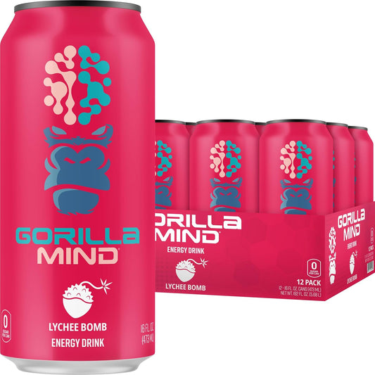 gorilla-mind-energy-drink-12-pack---boost-energy-and-focus-with-nootropics-200mg-caffeine-and-saffron---no-sugar-or-artificial-colors---lychee-flavor---16oz-cans-1