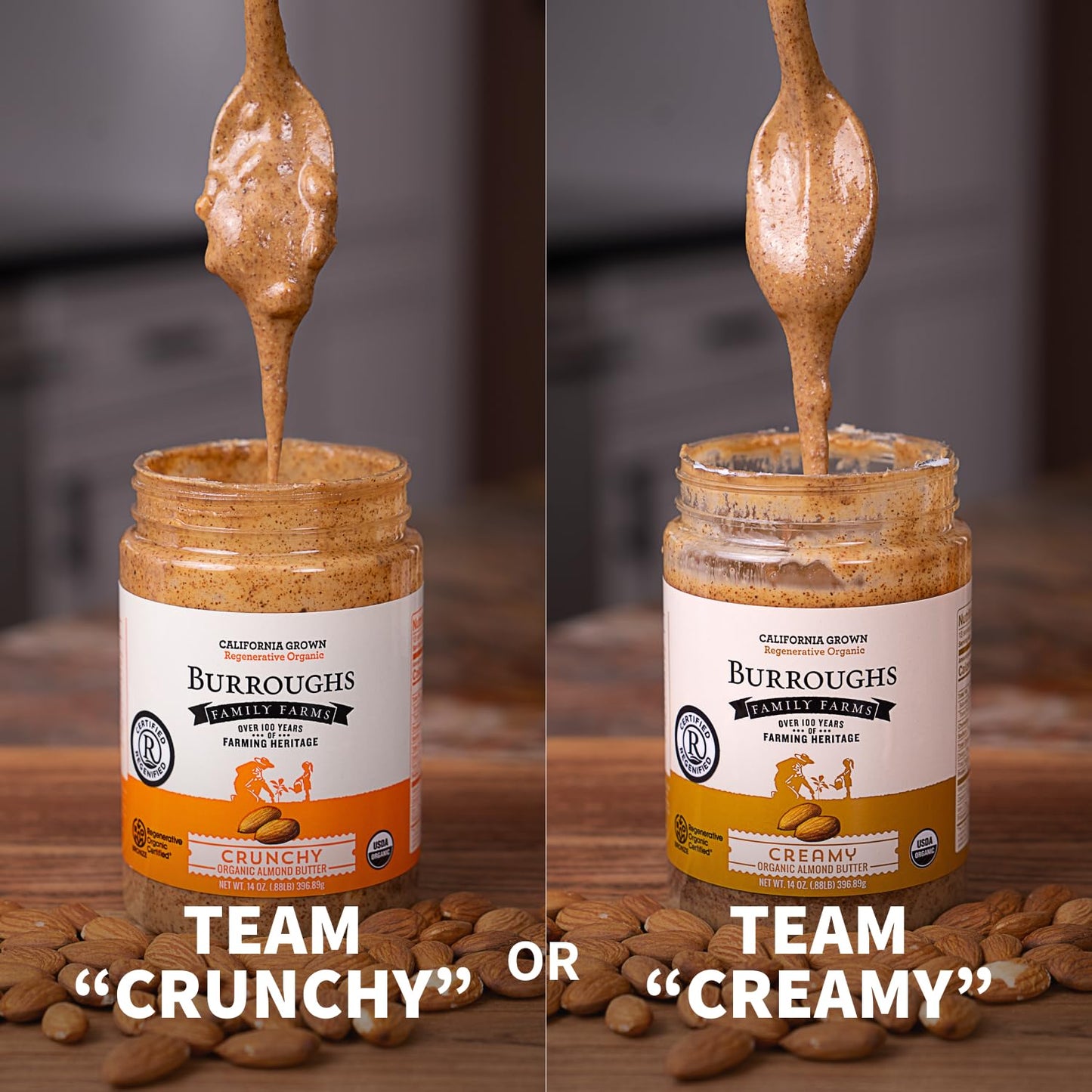 organic-crunchy-almond-butter-14-oz---regenerative-organic-certified-farm---high-antioxidants-vitamin-b---gluten-free-non-gmo-vegan---almond-nut-butter-5