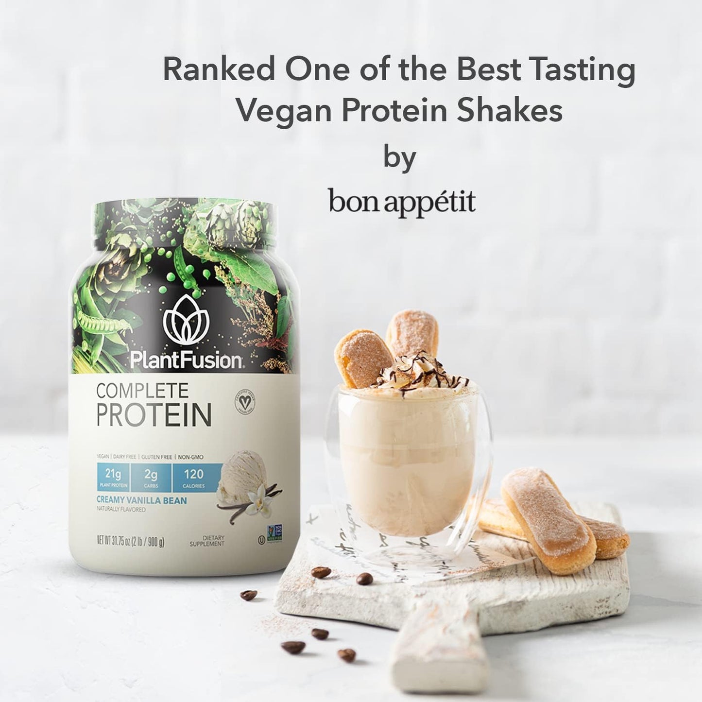 PlantFusion Vanilla Vegan Protein Powder Pack of 12 - Complete Plant Based Protein with BCAAs, Digestive Enzymes, Pea Protein - Keto, Gluten Free, Non-Dairy, No Sugar, Non-GMO - Espot.com.au