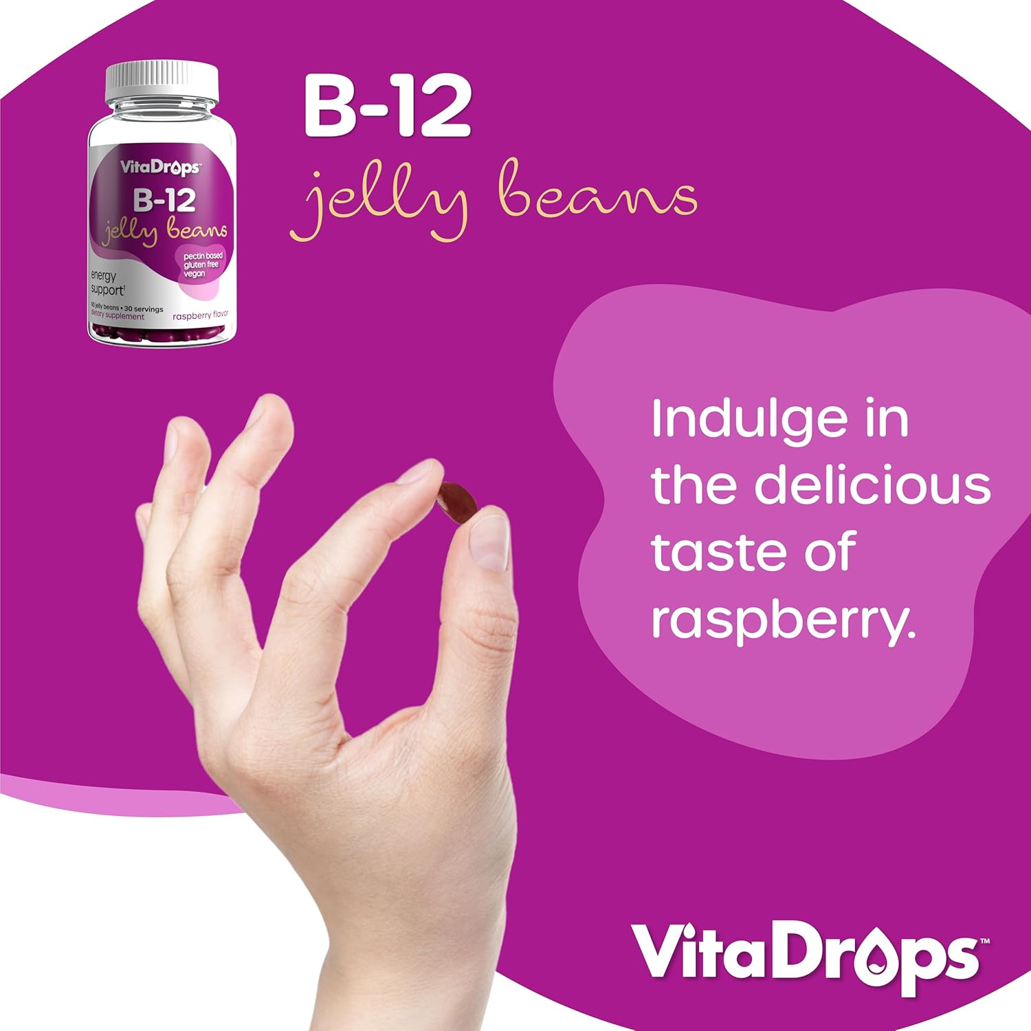 raspberry-flavor-vegan-b-12-jelly-beans---90-count-pectin-based-energy-support-supplement-gluten-free---30-servings-6
