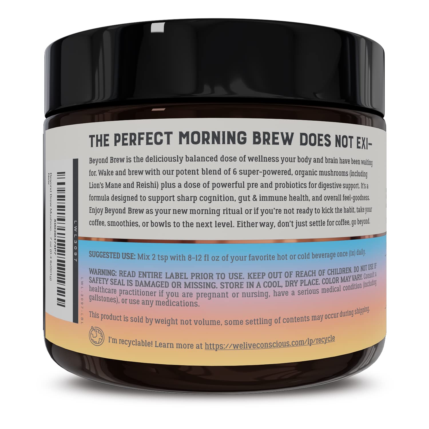 live-conscious-mushroom-superfood-coffee-with-prebiotics-probiotics---low-caffeine-healthy-coffee-substitute---30-servings-7-oz---pack-of-3-9