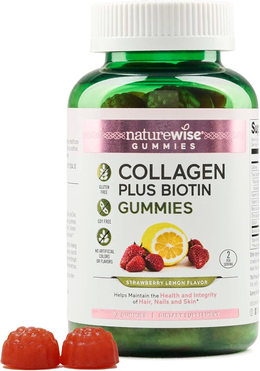 strawberry-lemon-collagen-gummies-for-women---type-1-3-peptides-with-biotin-vitamin-c-e-zinc---hair-skin-nails-joint-support---90-count-1