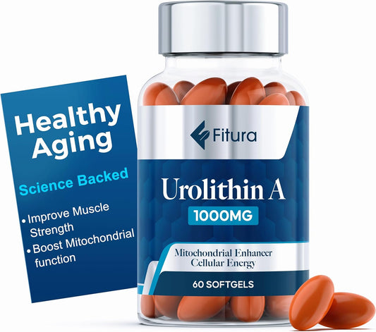 Fitura Urolithin A Capsules - Enhance Muscle Strength & Cellular Energy - Boost Mitochondrial Health for Healthy Aging - 60 Count - Espot.com.au