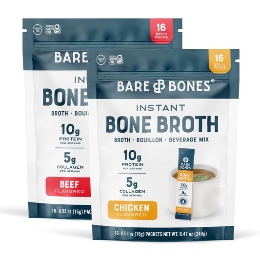 variety-pack-bone-broth-instant-powdered-beverage-mix-chicken-beef---32-pack-15g-sticks-10g-protein---keto-paleo-friendly-1