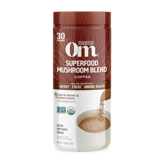 organic-mushroom-superfood-coffee-blend-powder---624-oz-canister-30-servings-with-lions-mane-cordyceps-turkey-tail-and-ginkgo-biloba-for-energy-and-focus-1