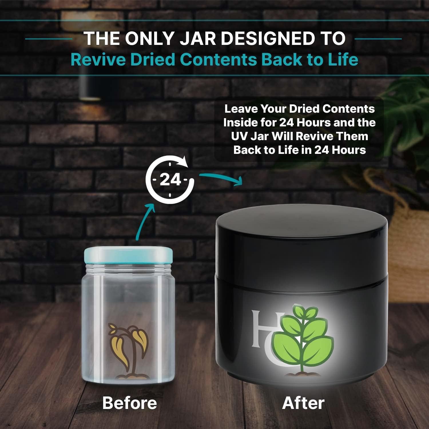 Quarter Oz Herb Guard UV Jar with Humidity Pack - Airtight 100 ml Container for Fresh Herb Storage - Espot.com.au