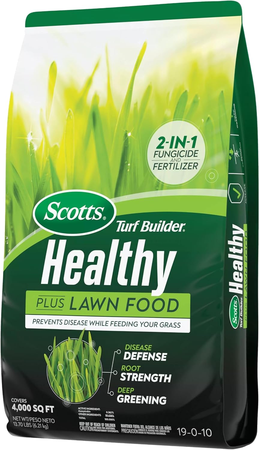 Scotts Turf Builder Healthy Plus Lawn Food - 2-in-1 Fungicide & Fertilizer - Supports Grass Health - 4,000 sq. ft. Coverage - 13.70 lbs. - Espot.com.au