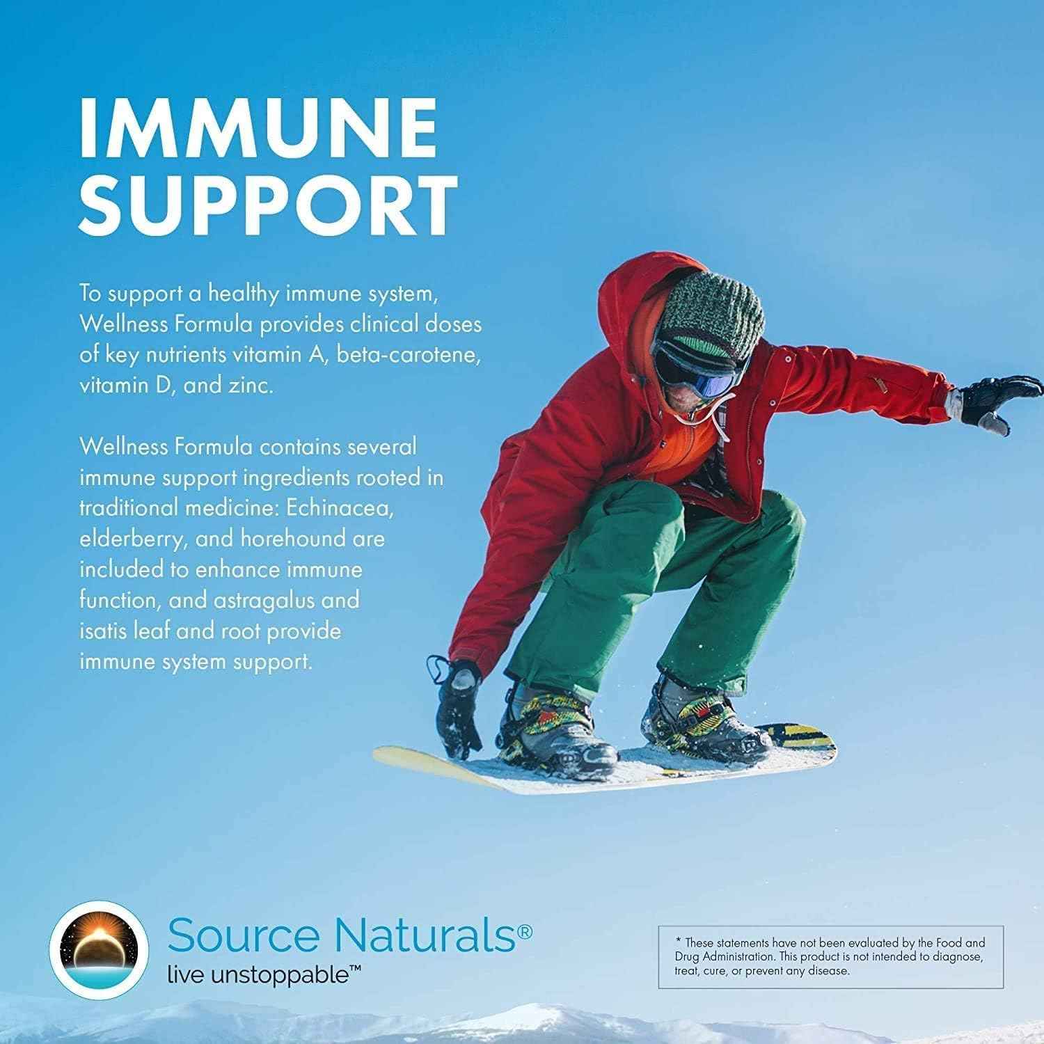Advanced Immune Support Supplement - 120 Capsules for Immunity Boost & Wellness Formula with Vitamins and Herbal Defense by Source Naturals