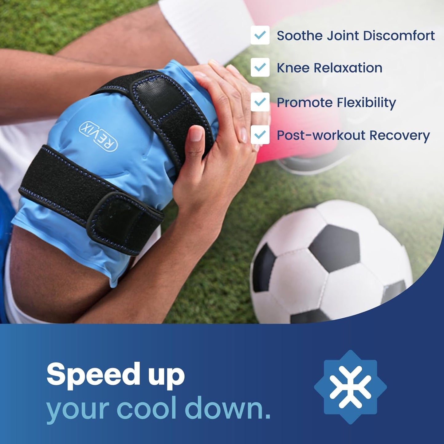 Reusable Gel Ice Knee Wraps for Pain Relief - Cold Compression Packs for Sore Muscles and Joints - Hands-Free Application - Set of 2 - Espot.com.au