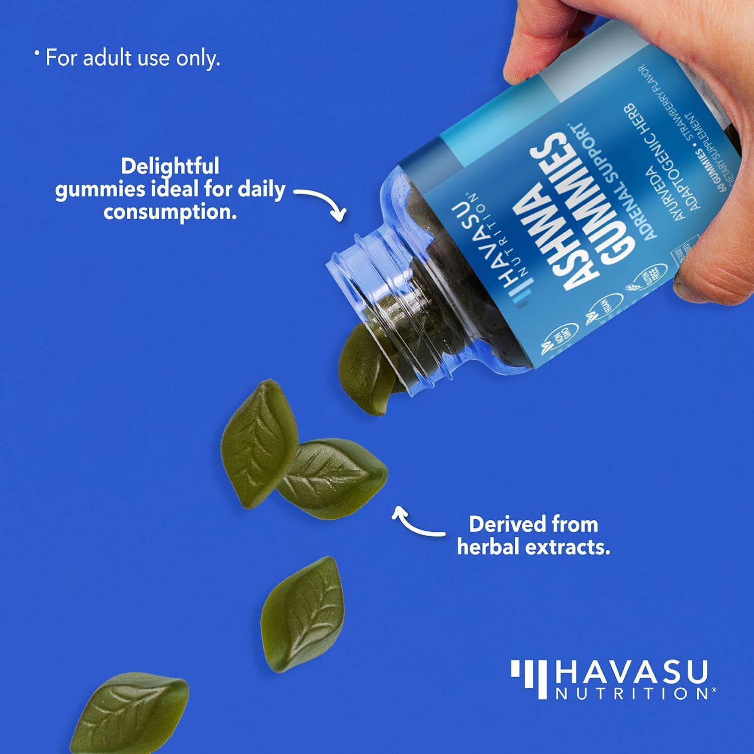Vegan Ashwagandha Gummies for Stress Relief & Mood Support - Non-GMO Supplement for Relaxation - Withania Somnifera for Better Sleep & Emotional Balance - 1-Month Supply, Strawberry Flavor - Espot.com.au
