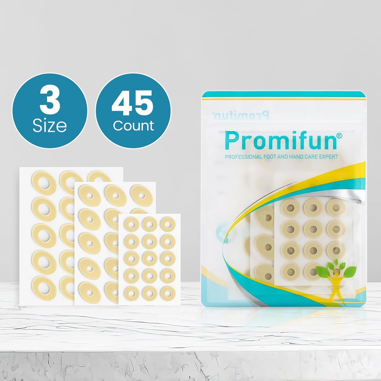 Corn Cushions for Toes and Feet - Foam Padding Callus Cushions with Self-Stick Adhesive Pads - Protect Sore Spots, Relieve Pain and Pressure - Multi-Size, 45 Count - Espot.com.au
