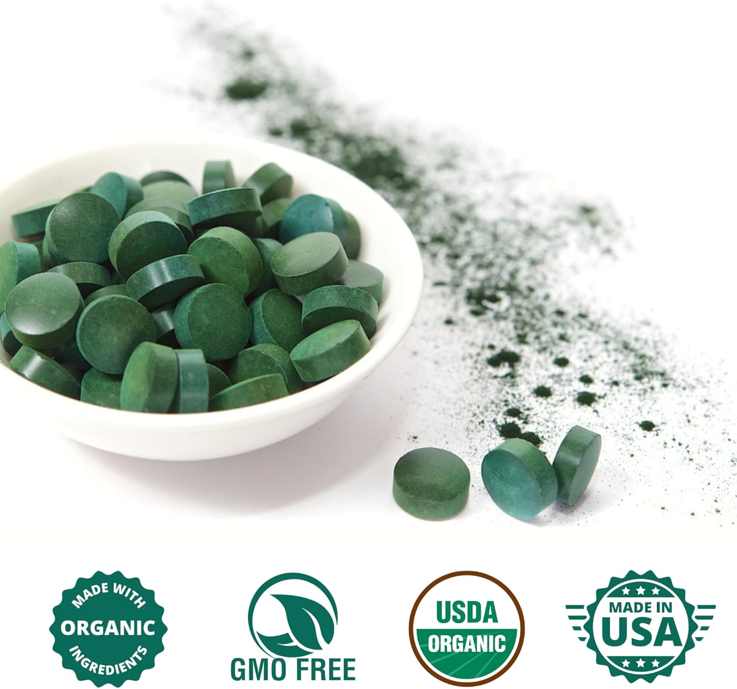 Organic Spirulina Chlorella Tablets - 400 Count - Immune Support & Energy Boost - Broken Cell Wall Algae Supplement - Organic Chlorophyll - Espirulina - Espot.com.au