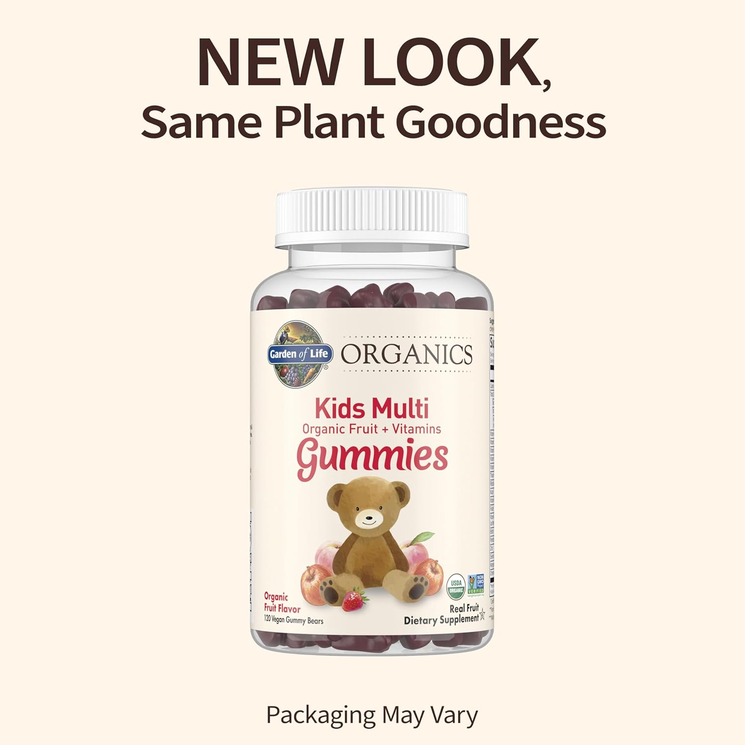 Certified Organic Kids Gummy Vitamins - Vegan & Non-GMO Fruit Gummies - Complete Children's Multi with B12, C & D3 - Gluten, Soy & Dairy Free - 120 Chewables - Espot.com.au