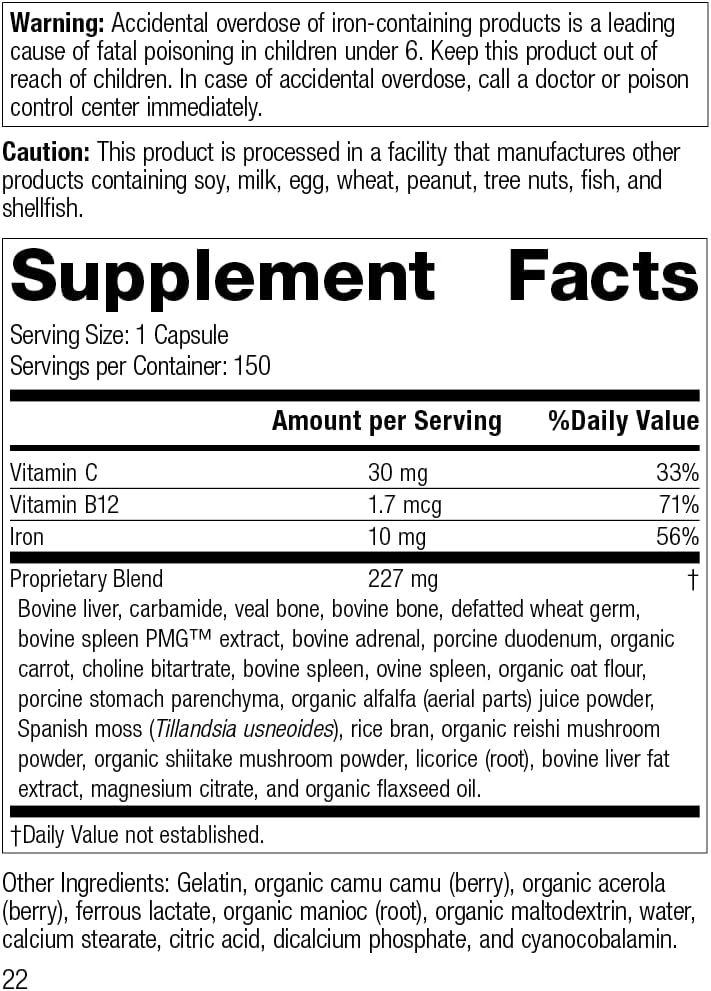 standard-process-ferrofood-capsules---whole-food-antioxidant-for-healthy-blood-hemoglobin-with-cyanocobalamin-acerola-shiitake-rice-bran-organic-carrot-alfalfa-spanish-moss---150-count-2