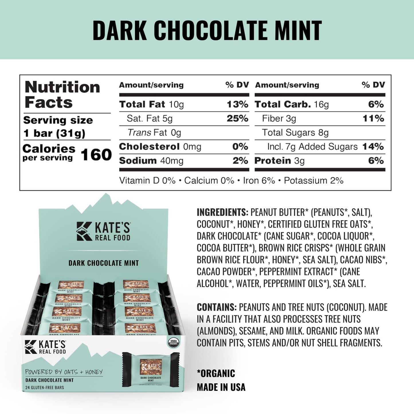 kates-real-food-mini-organic-granola-bars---dark-chocolate-mint-11-oz-24-pack---gluten-free-oats-non-gmo-soy-free-whole-grains---healthy-organic-energy-snacks-7