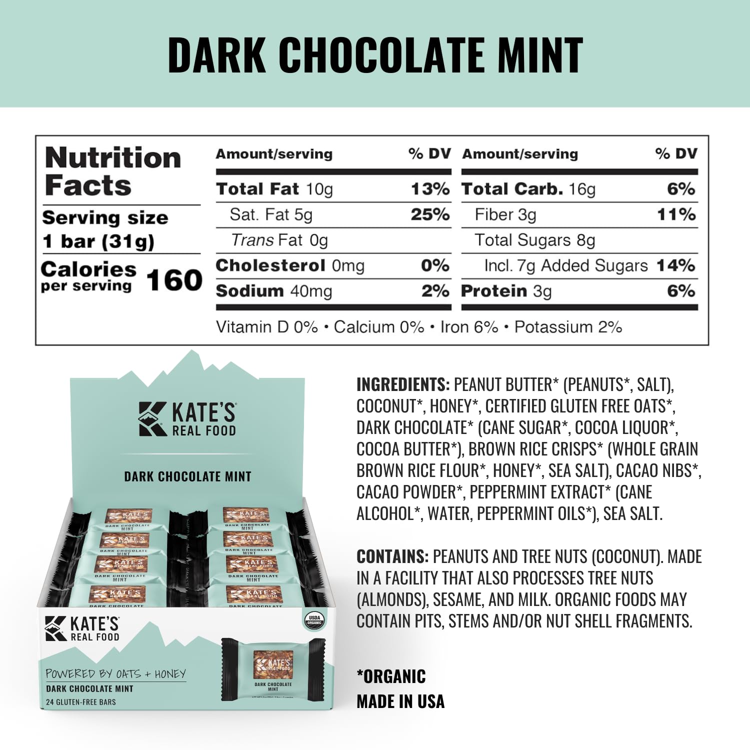 kates-real-food-mini-organic-granola-bars---dark-chocolate-mint-11-oz-24-pack---gluten-free-oats-non-gmo-soy-free-whole-grains---healthy-organic-energy-snacks-7