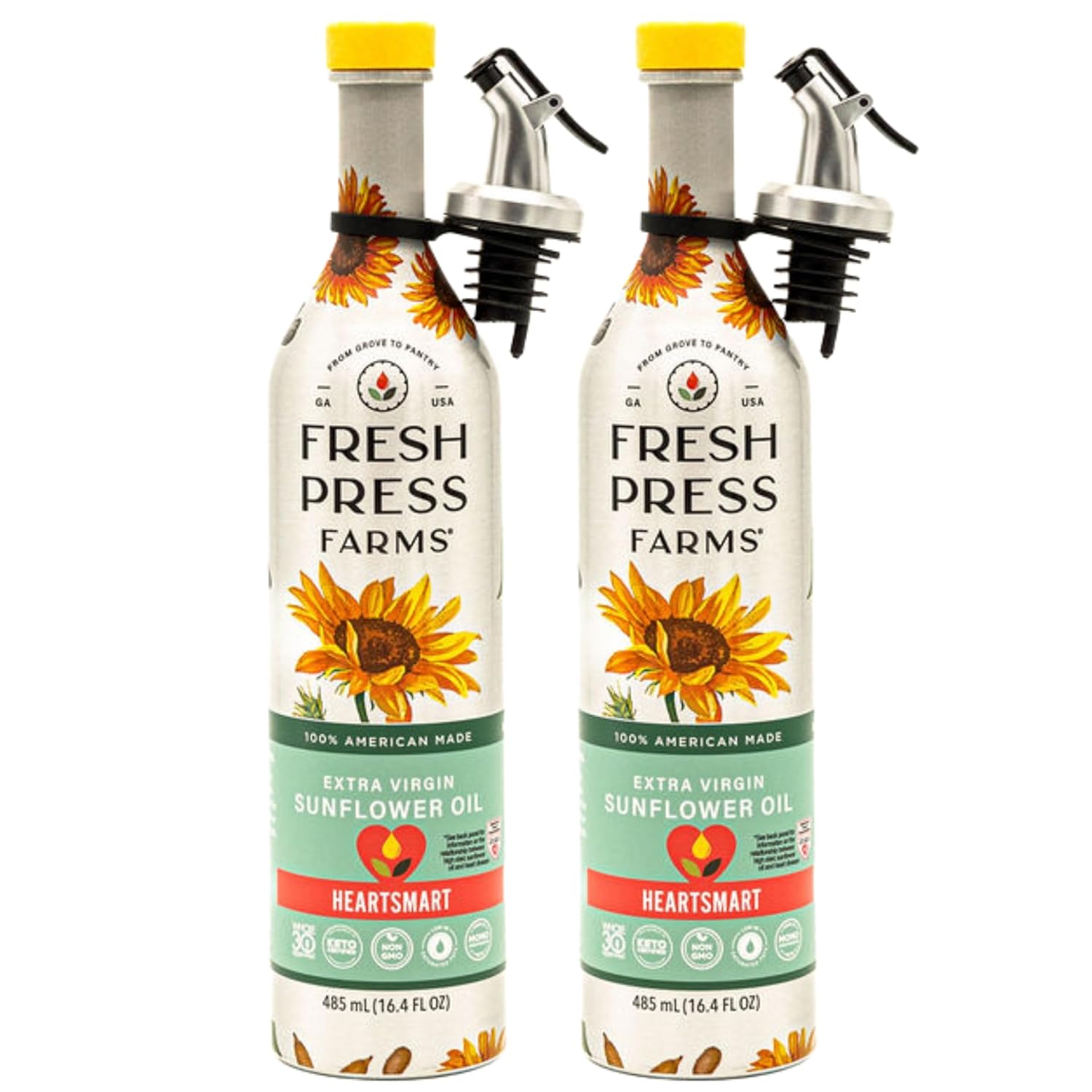 georgia-grown-cold-pressed-sunflower-oil---2-pack-of-164-fl-oz-bottles---high-oleic-unrefined-whole30-certified-non-gmo-keto-paleo-gluten-free---100-american-made-1
