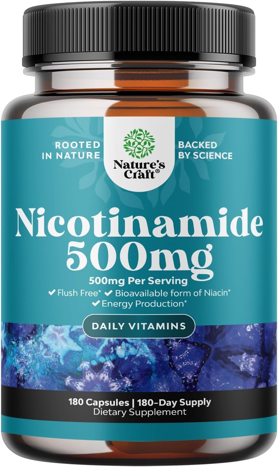 180-count-niacinamide-500mg-capsules-for-energy-skin---flush-free-nicotinamide-vitamin-b3-supplement---boosts-mitochondrial-energy---potent-skin-support-formula-1