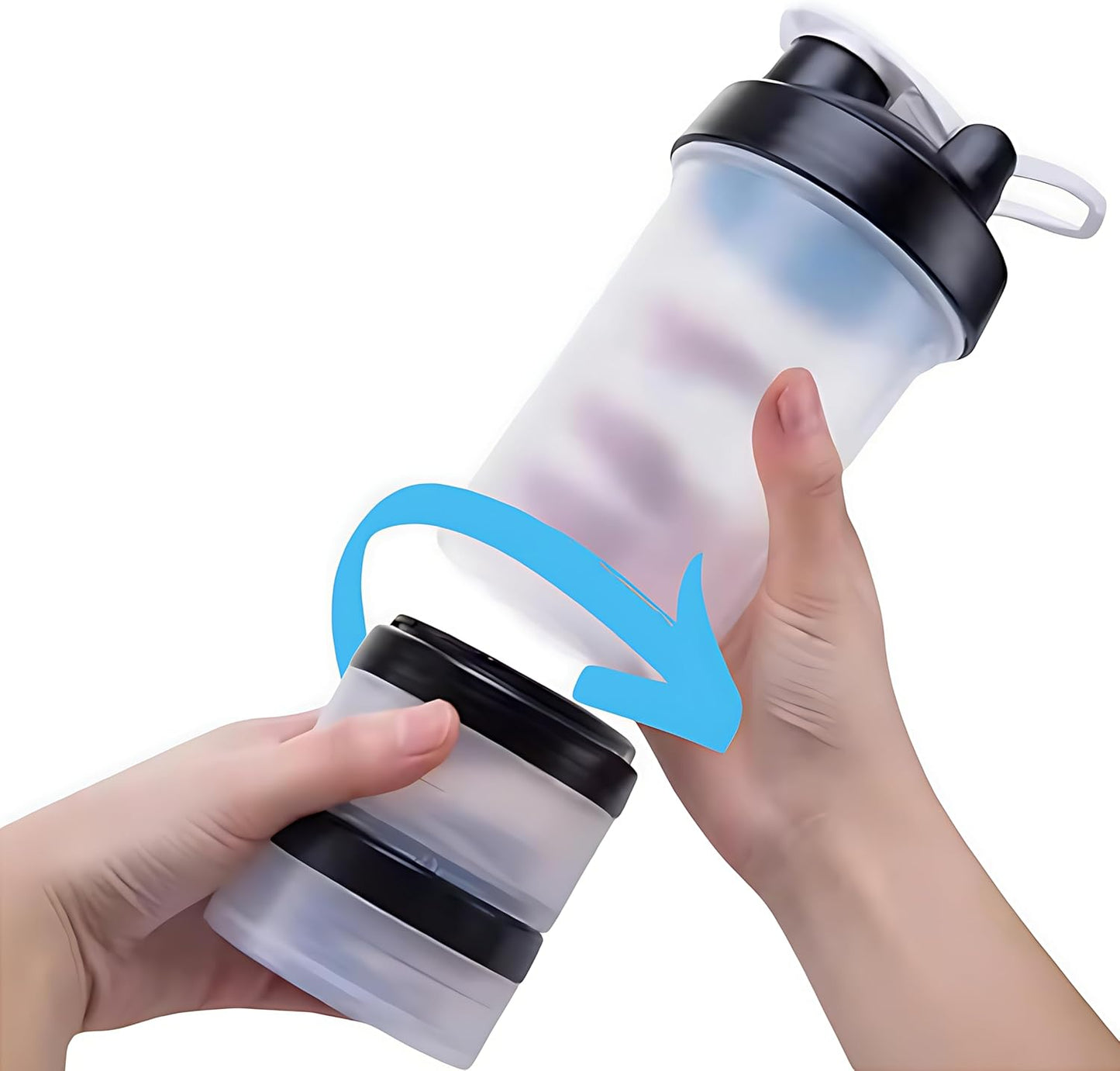 fittify-protein-shaker-bottle-with-storage-compartments---169-oz-500-ml---ideal-for-pre-workout-protein-supplements---black-color-3