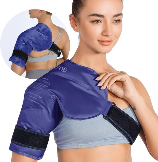 Shoulder Ice Pack for Rotator Cuff Cold Therapy - Reusable Gel Ice Packs for Injuries, Pain Relief, Bursitis, Swelling - Cold Compress Wrap for Shoulders - Espot.com.au