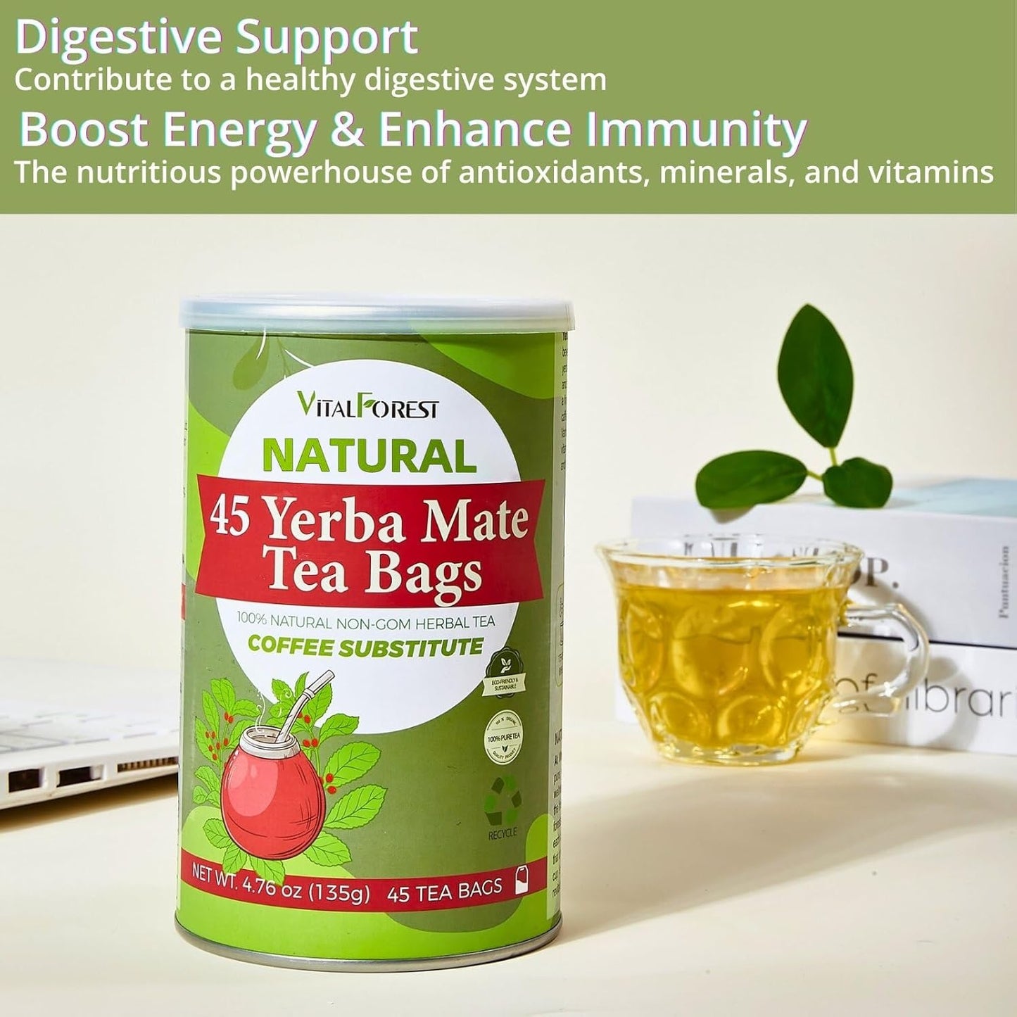 premium-unsmoked-yerba-mate-tea-bags---45-count---energizing-tea-from-argentina-rainforest---antioxidant-rich-with-no-dust-or-stems---vitalforest-energy-burst-blend-6