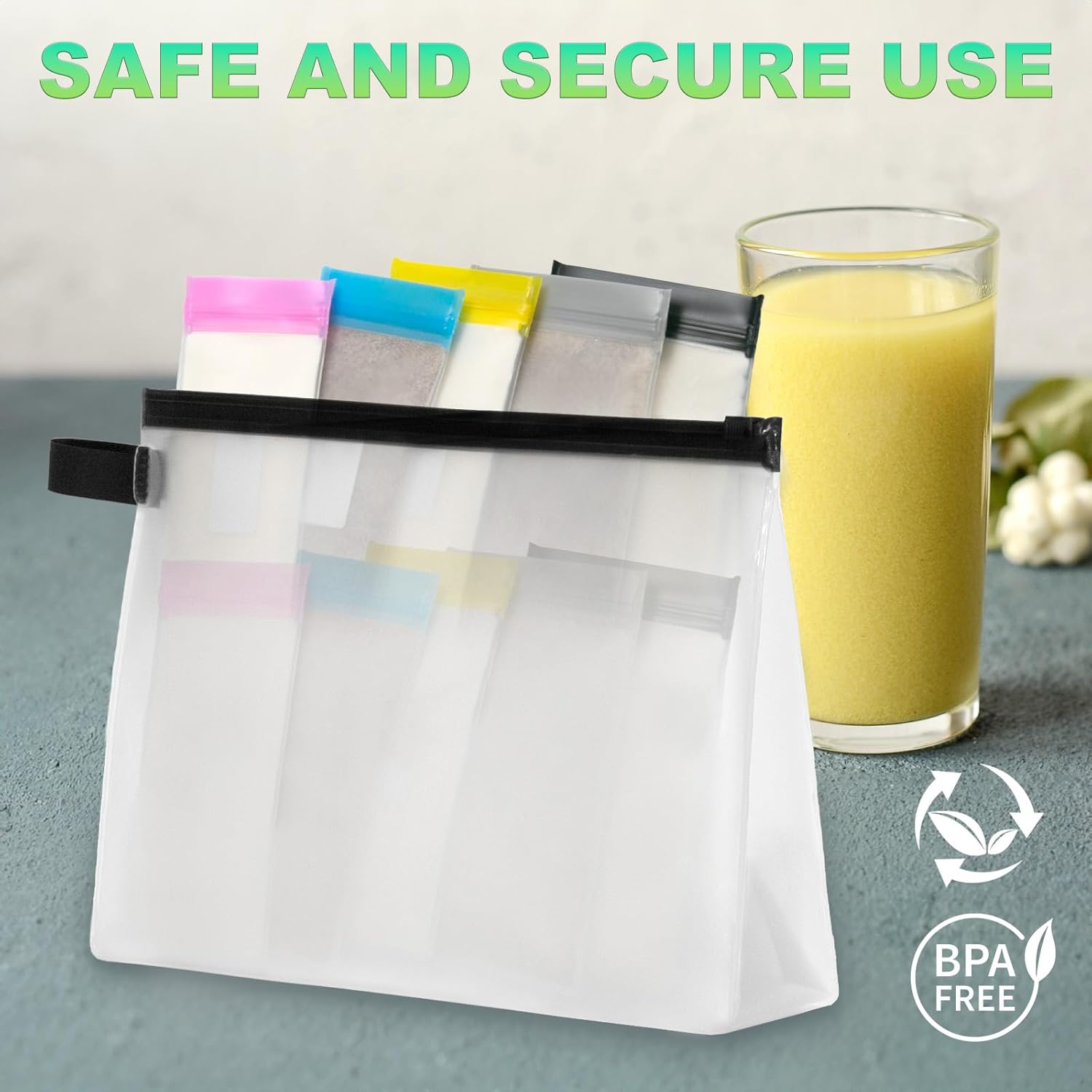 travel-protein-powder-container-set---25pcs-including-21-single-dose-bags-4-large-zip-up-bags-funnels-spoons-labels-spring-buckle---on-the-go-storage-solution-7