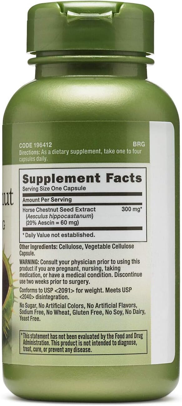 GNC Herbal Plus Horse Chestnut Extract Capsules - 300mg, 100 Count - Espot.com.au
