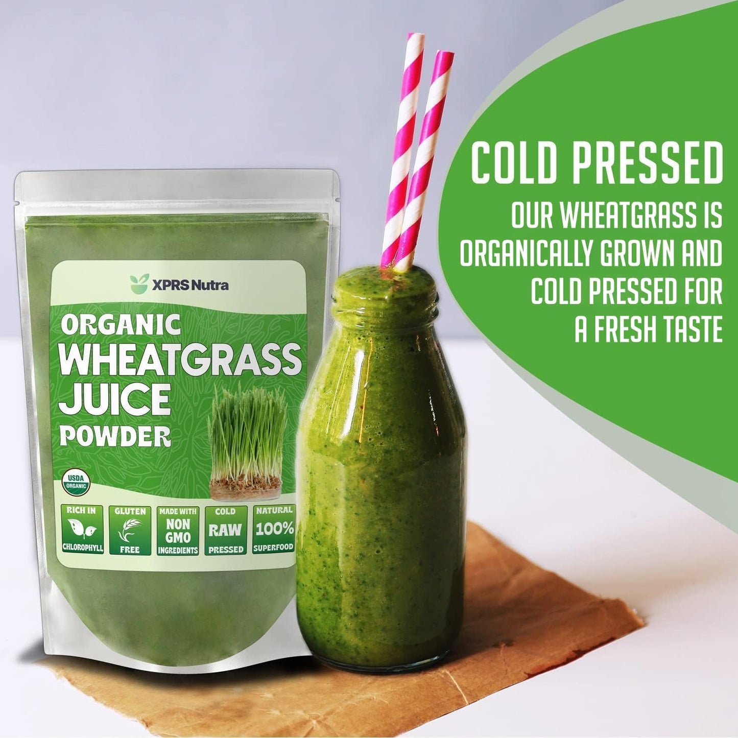 Sustainably Grown Organic Wheatgrass Juice Powder - Instant Concentrated Wheat Grass Juice - Potent 16 Ounce Powder - Espot.com.au