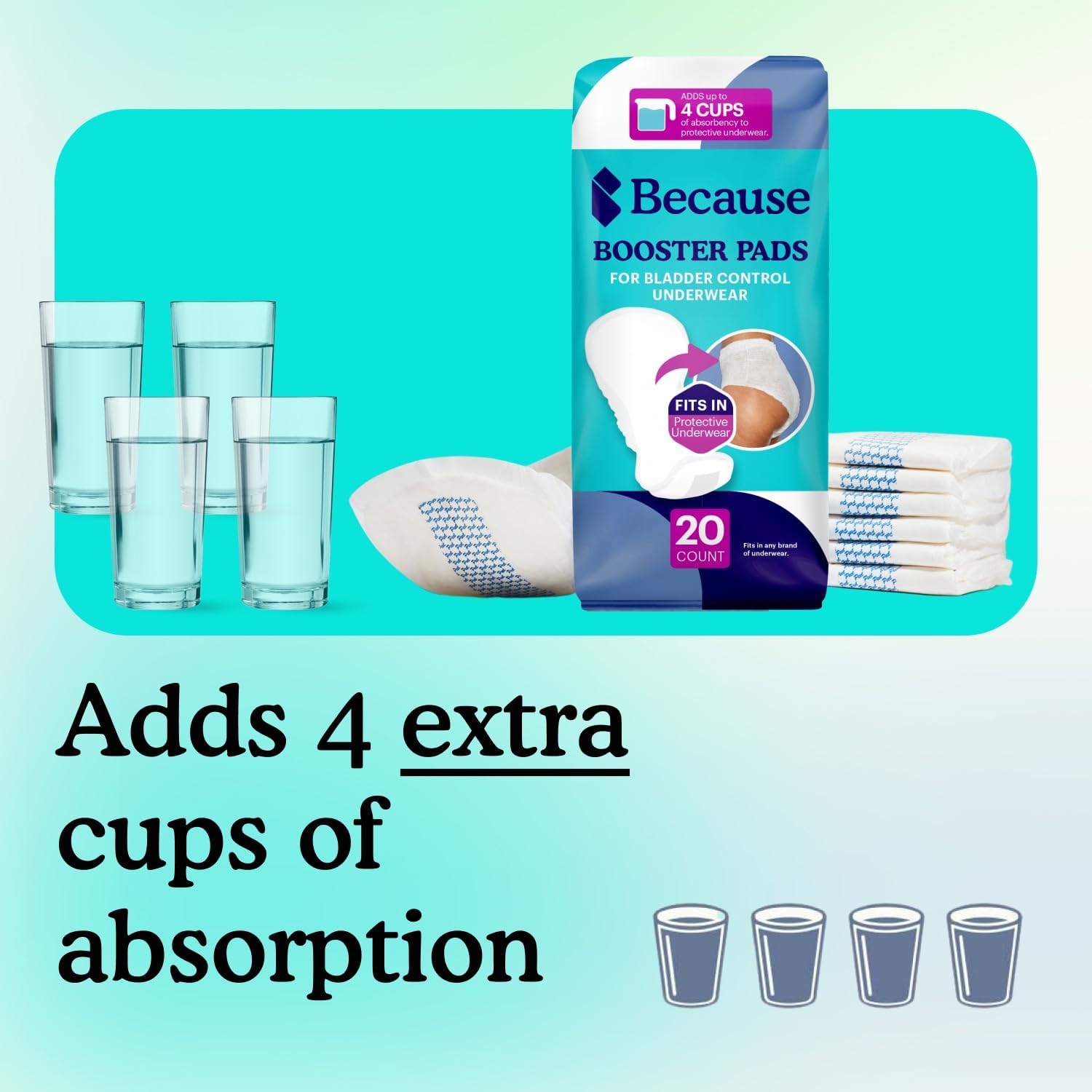premium-incontinence-booster-pads---adds-extra-absorbency-to-adult-diapers---super-soft-with-adhesive-strip-backing---unisex---20-count-4