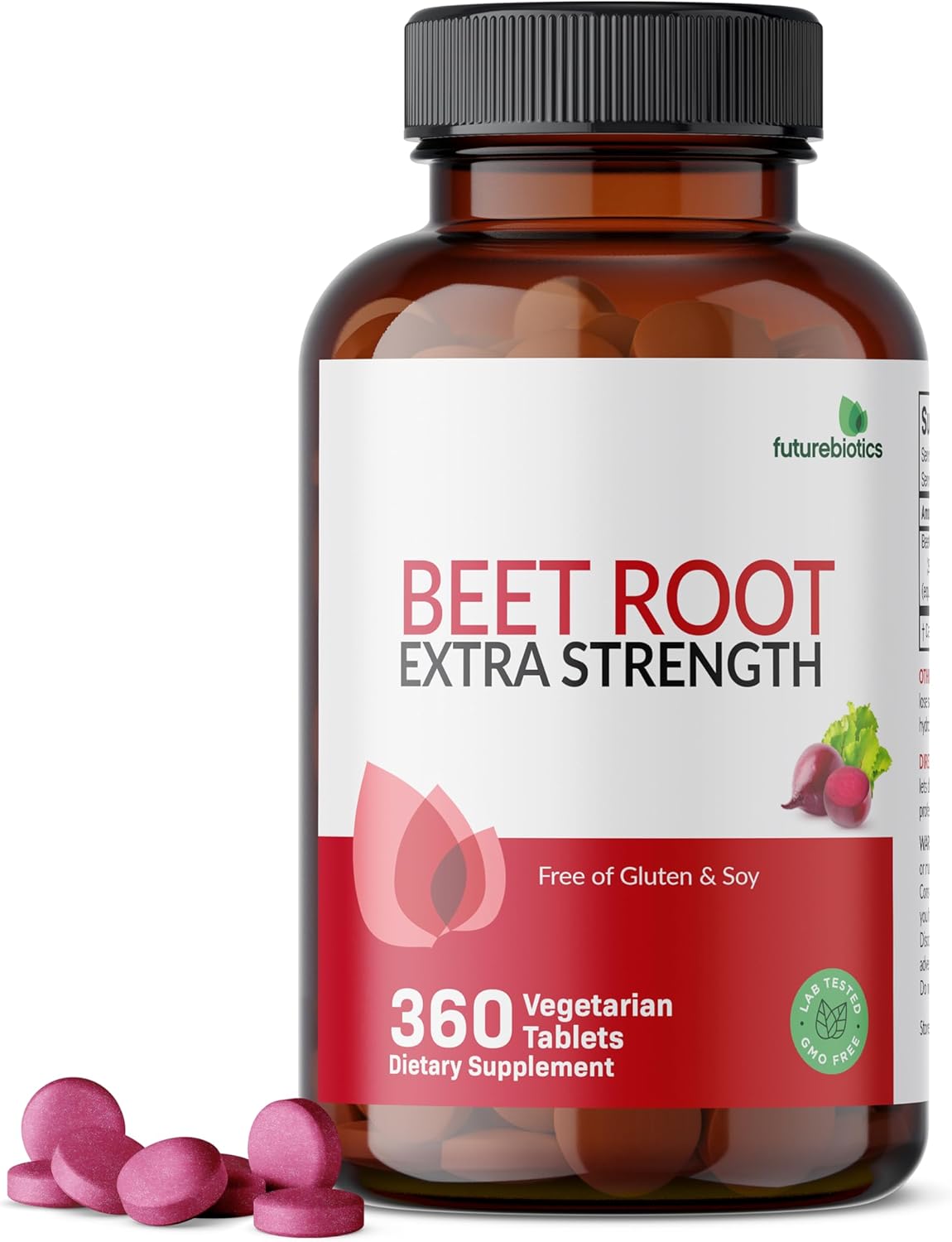 Extra Strength Non-GMO Beet Root Supplement - 360 Vegetarian Tablets by Futurebiotics - Espot.com.au
